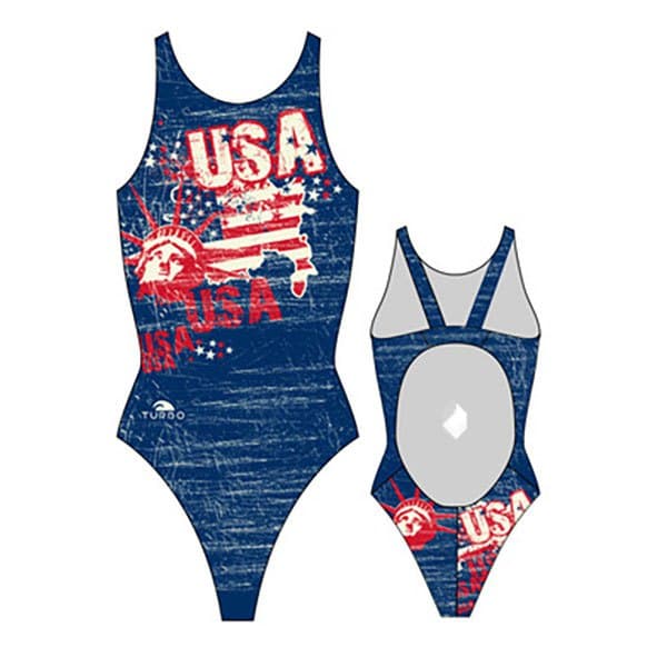 Turbo Badedragt Usa Vintage Map 2013 Blå 7-8 Years Pige