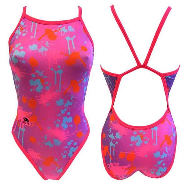 Turbo Badedragt Splash Rosa 4XL Kvinde