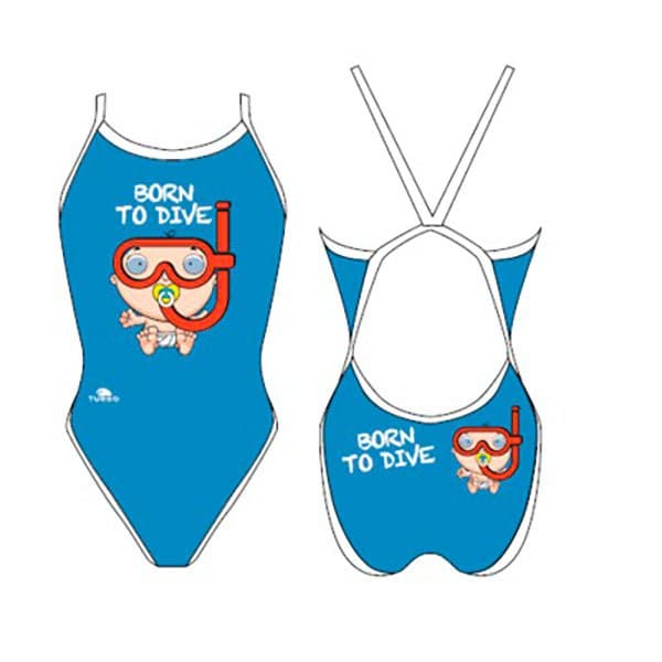 Turbo Badedragt Born To Dive Blå 2XL Kvinde