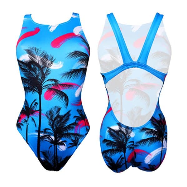 Turbo Badedragt Blue Palm Blå XL Kvinde