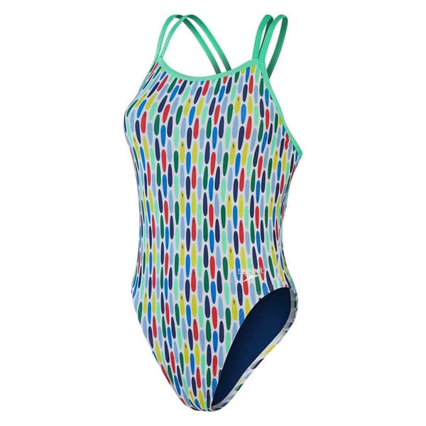 Speedo Badedragt Allover Digital Starback Grøn UK 38 Kvinde