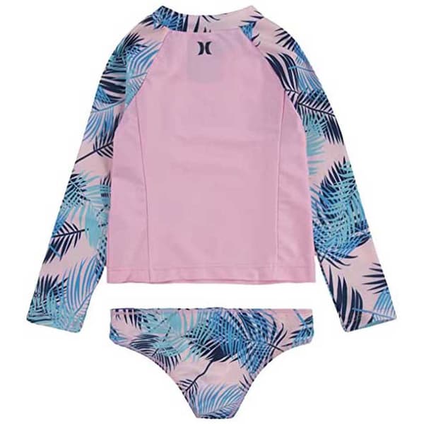 Hurley Pige Langærmet Fuld Lynlås Rashguard Set Set Rosa M