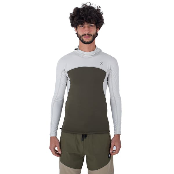 Hurley Kortærmet Surf T-shirt Med Hætte Coast Guard Beige XL