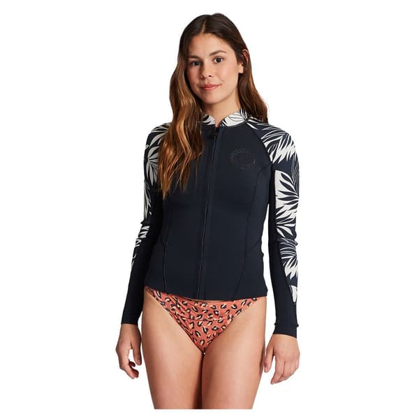 Billabong Långärmad Rashguard Med Full Dragkedja Peeky 1 Mm Blå M