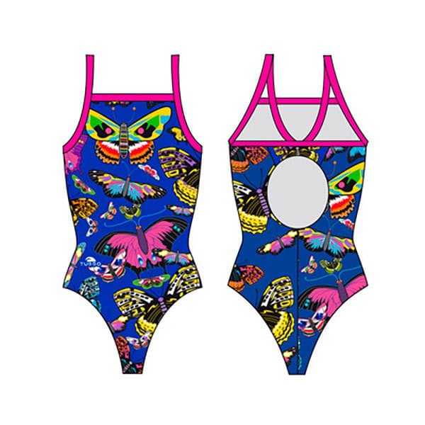 Turbo Badedragt Style Butterfly Patron Relax Blå XL Kvinde