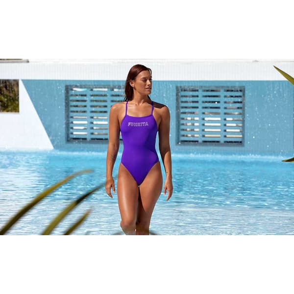 Funkita Tight Baddräkt Tie Me Lila AUS 14 Kvinna