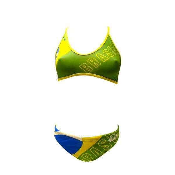 Turbo Brasilien Bikini Med Tynd Rem Grøn,Gul 7-8 Years Dreng