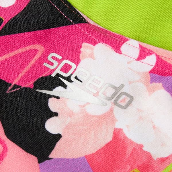 Speedo Badedragt Punk Floral Lane Line Back Allover Endurance Rosa 13-14 Years Pige