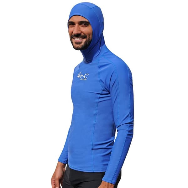 Iq-uv Langærmet T-shirt Med Hætte Uv 300 Blå 3XL