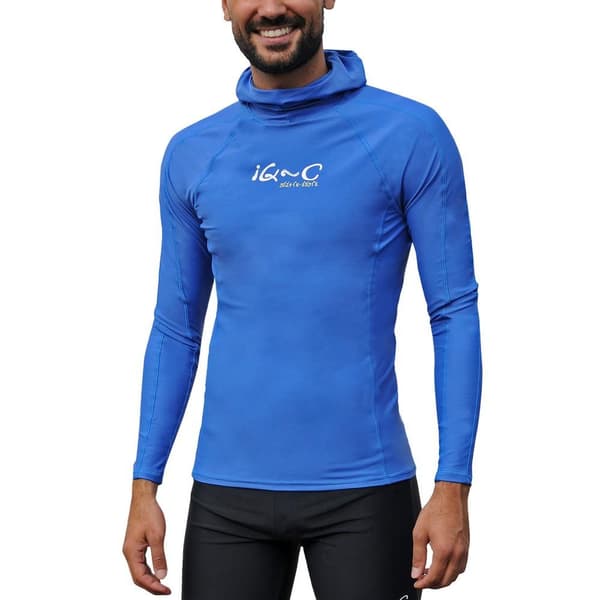 Iq-uv Langærmet T-shirt Med Hætte Uv 300 Blå 3XL