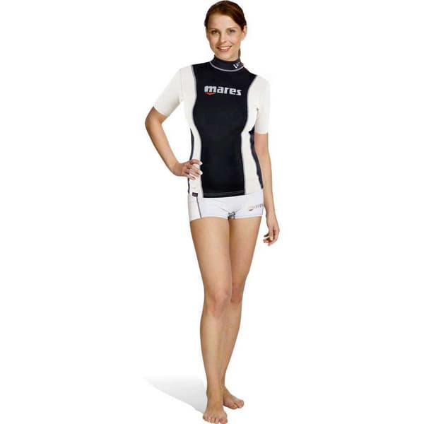 Mares Kortärmad T-shirt Kvinna Fire Skin 0.5 Mm She Dives Vit,Svart S