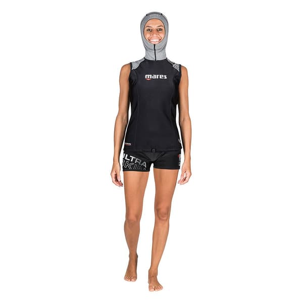 Mares Hooded ärmlös T-shirt Kvinna Ultra Skin Svart 2XL