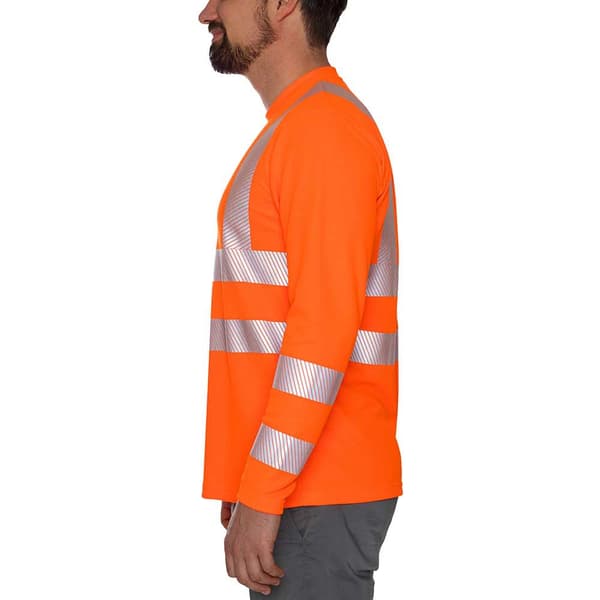 Iq-uv Uv High Visible Skjorte Lange ærmer Kl.3 Man Orange 4XL