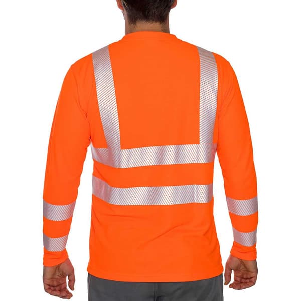 Iq-uv Uv High Visible Skjorte Lange ærmer Kl.3 Man Orange 4XL
