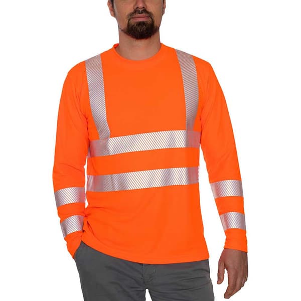 Iq-uv Uv High Visible Skjorte Lange ærmer Kl.3 Man Orange 4XL