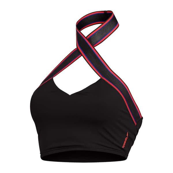Speedo Bikinitop Solid Halter Crop Top Sort M Kvinde