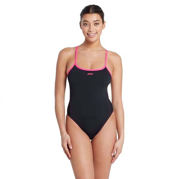 Zoggs Bikini Blaze Skyback Sort 36 Kvinde