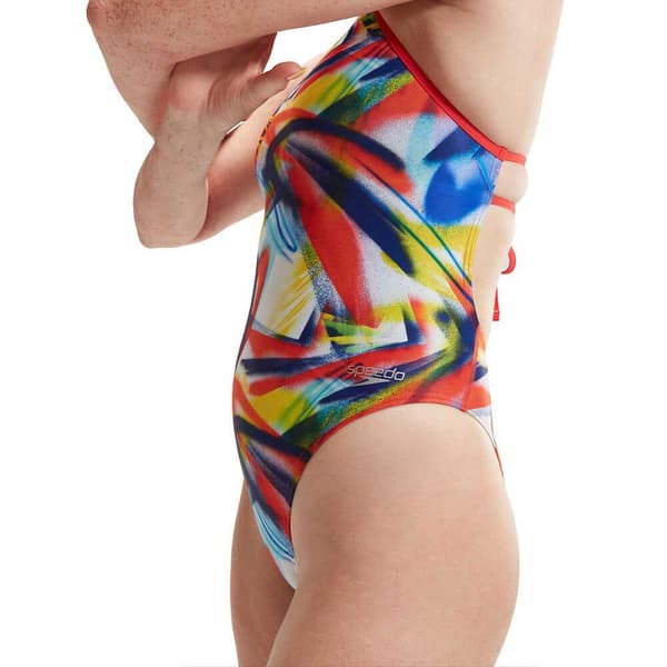 Speedo Badedragt Allover Digital Lattice Tie-back Flerfarvet 28 Kvinde