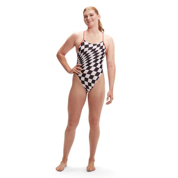 Speedo Uimapuku Allover Digital Tie-back Valkoinen,Musta 32 Nainen