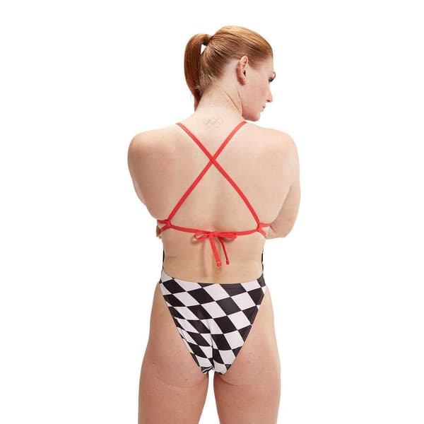 Speedo Uimapuku Allover Digital Tie-back Valkoinen,Musta 32 Nainen