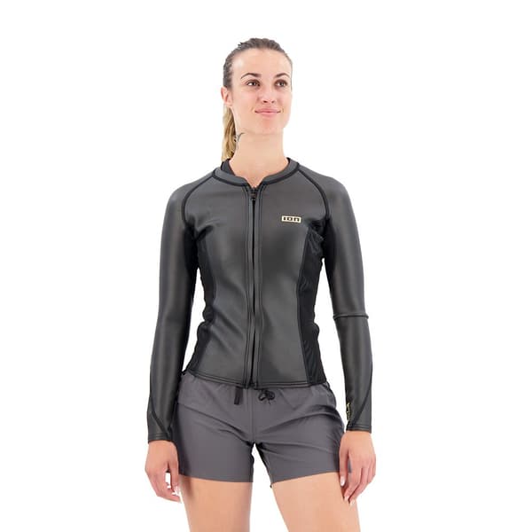 Ion Langærmet Kvinde T-shirt Neo Zip Top 2/1 Mm Skin Sort XS