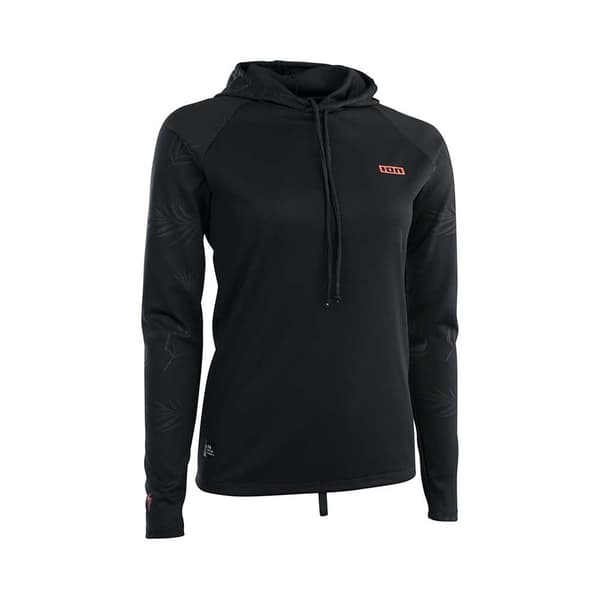 Ion Kvinde Langærmet Rashguard Wetshirt Hood Sort L