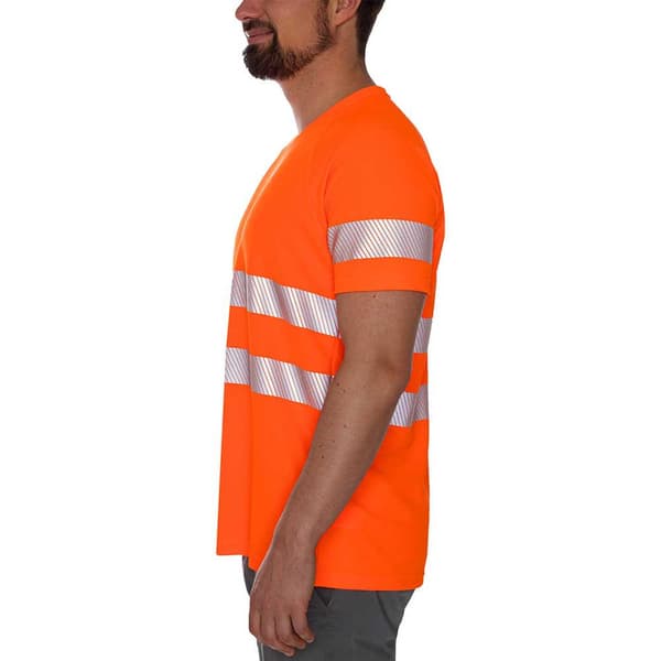 Iq-uv Uv High Visible T-shirt V-neck Kl.2 Man Orange 5XL