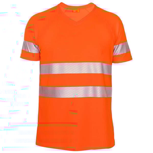 Iq-uv Uv High Visible T-shirt V-neck Kl.2 Man Orange 5XL