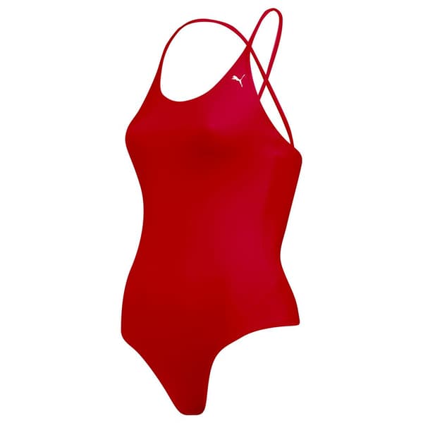 Puma Baddräkt V Neck Röd XS Kvinna