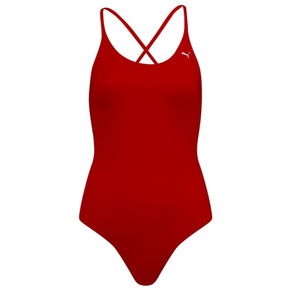 Puma Baddräkt V Neck Röd XS Kvinna