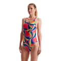 Miniatyrbillede 1 af 7: Speedo Badedragt Allover Digital Leaderback Flerfarvet 30 Kvinde