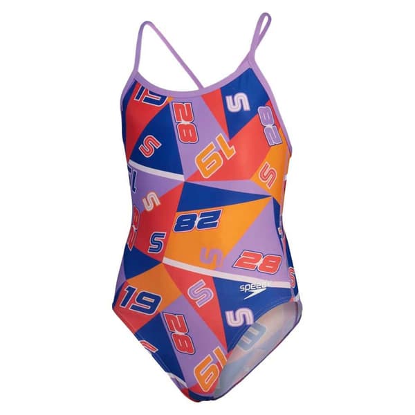 Speedo Baddräkt Allover Digital Vback  9-10 Years Flicka