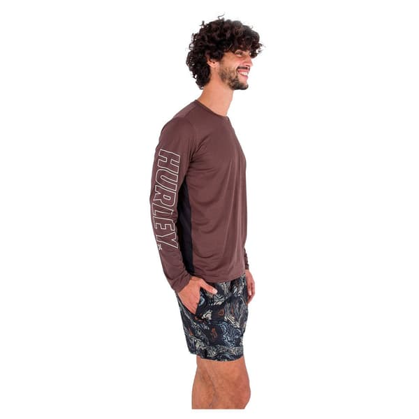 Hurley Långärmad Rashguard H2o-dri Easton Fastlane Upf Brun L