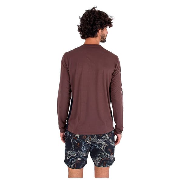 Hurley Långärmad Rashguard H2o-dri Easton Fastlane Upf Brun L