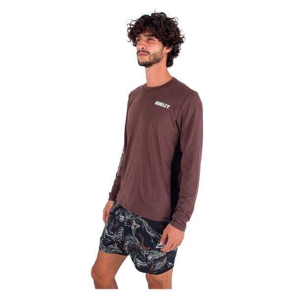 Hurley Långärmad Rashguard H2o-dri Easton Fastlane Upf Brun XL