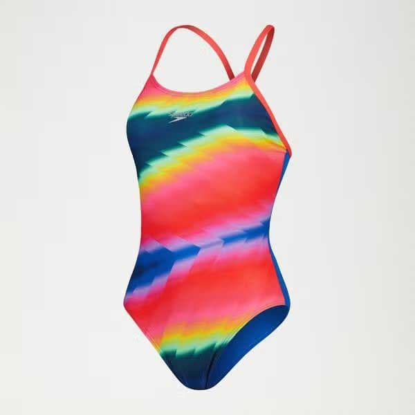 Speedo Badedragt Allover Fixed Crossback Flerfarvet 38 Kvinde