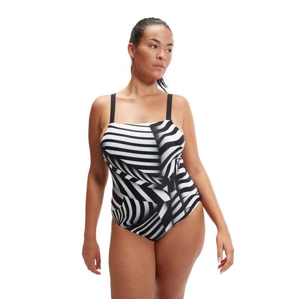 Speedo Baddräkt Shaping Square Neck Printed  36 Kvinna