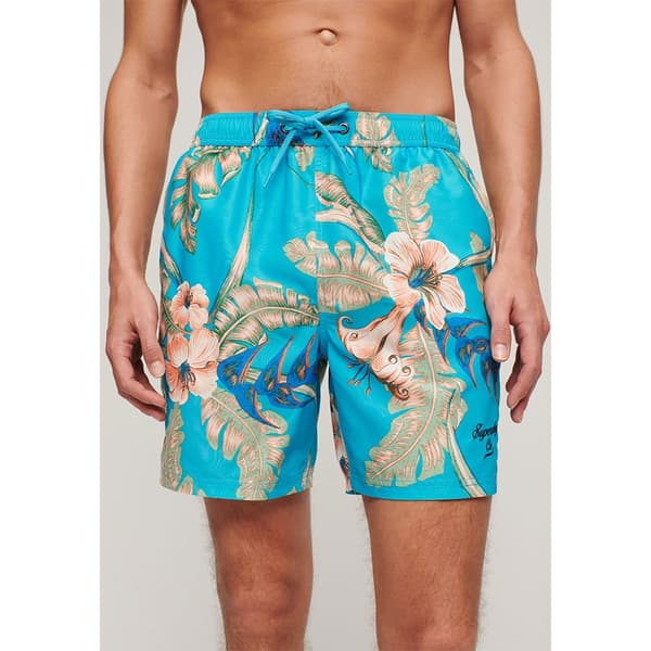 Superdry Hawaiian Print 17´´ Uimahousut Sininen M Mies