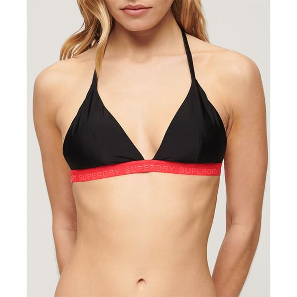 Superdry Triangle Elastic Bikinitop Sort S Kvinde