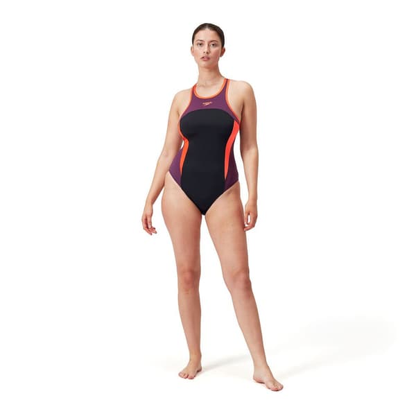 Speedo High Neck Splice Cross Back Badetøj  UK 38 Kvinde
