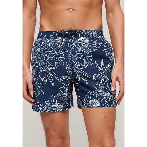 Superdry Printed 15´´ Uimahousut Sininen L Mies