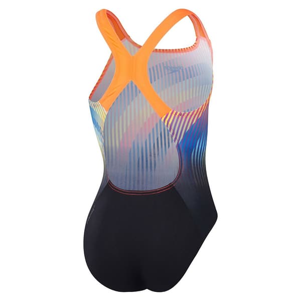 Speedo Digital Placement Powerback Badetøj Flerfarvet 7-8 Years Pige