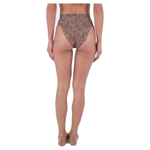 Hurley Max Leopard Moderate Tab Side Bikini Botten Brun L Kvinna