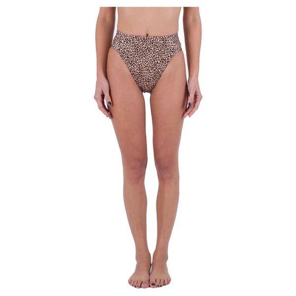 Hurley Max Leopard Moderate Tab Side Bikini Botten Brun L Kvinna