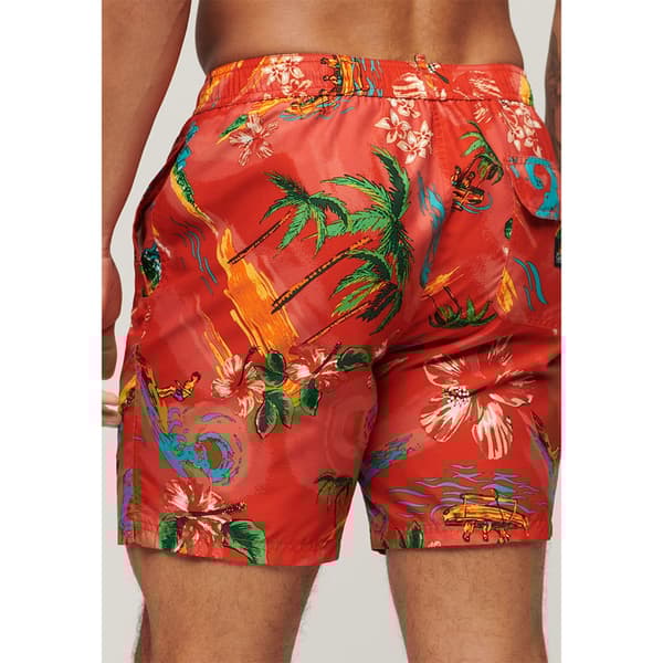 Superdry Hawaiian Print 17´´ Badebukser Orange S Mand