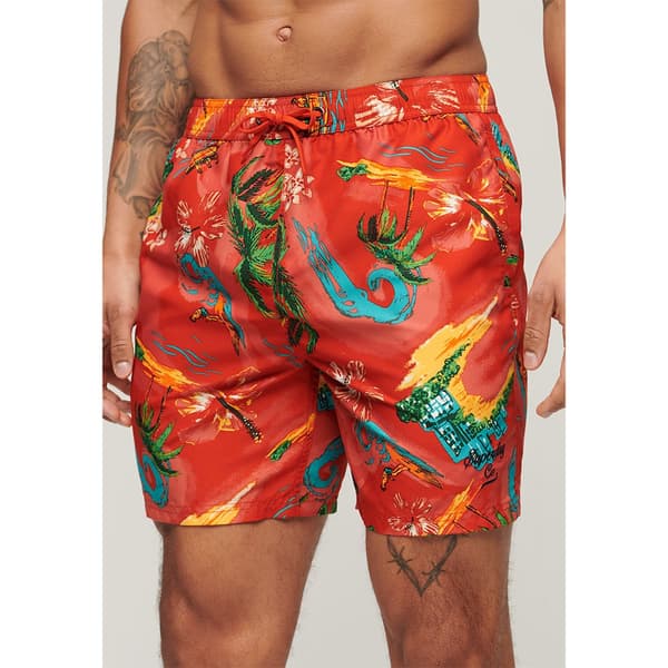 Superdry Hawaiian Print 17´´ Badebukser Orange S Mand