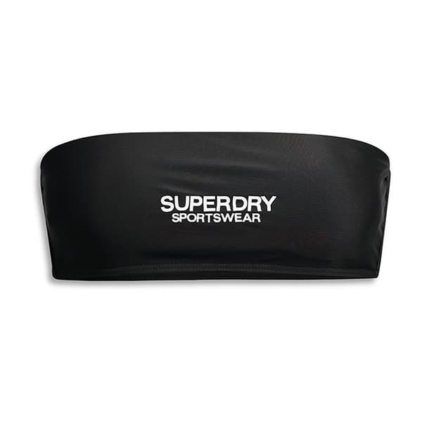 Superdry Logo Bandeau Bikinitop Sort L Kvinde