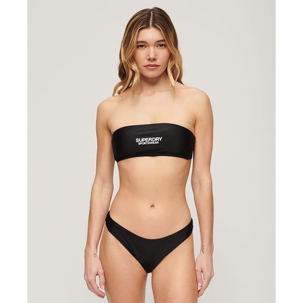 Superdry Logo Bandeau Bikinitop Sort L Kvinde