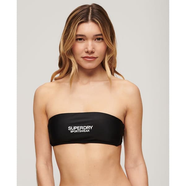 Superdry Logo Bandeau Bikinitop Sort L Kvinde