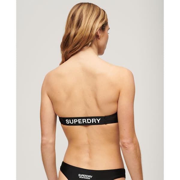 Superdry Logo Bandeau Bikinitop Sort L Kvinde